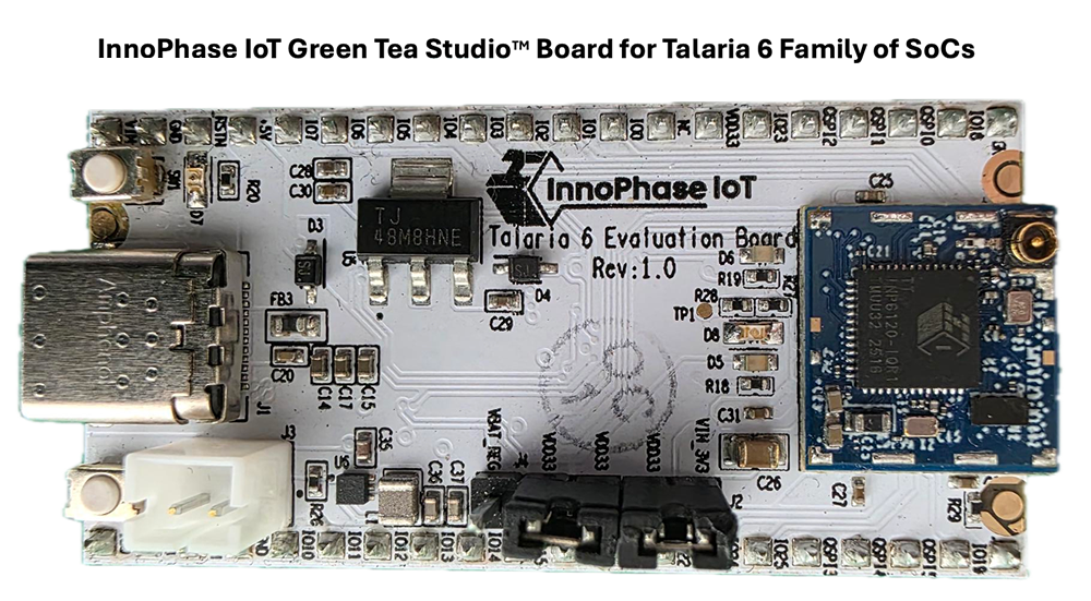 InnoPhase IoT Green Tea Studio Board for Talaria 6 Family of SoCs